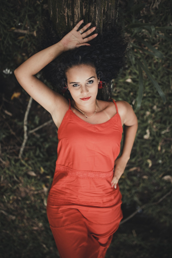 Woman Lying on Grass