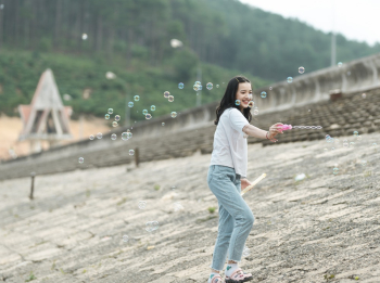 Woman Making Bubbles Woman Making Bubbles