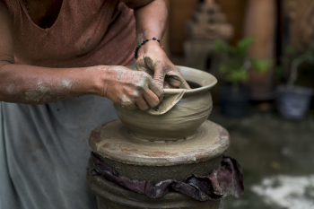 Woman Making Clay Pot Woman Making Clay Pot
