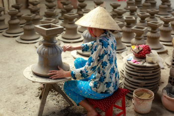Woman Making Clay Pot Woman Making Clay Pot