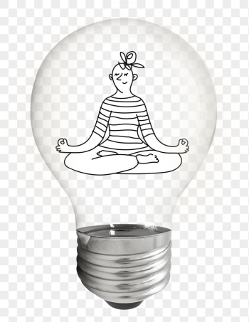 Woman meditating png doodle sticker, | Free PNG - rawpixel