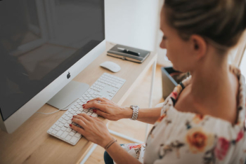 Woman on Computer Typing Woman on Computer Typing