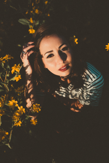 Woman On Flower Field Woman On Flower Field