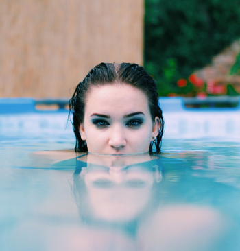 Woman on Swimming Pool Woman on Swimming Pool
