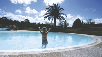 Woman on Swimming Pool Woman on Swimming Pool