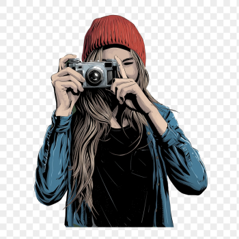 Woman photographer png sticker, portrait | Free PNG - rawpixel