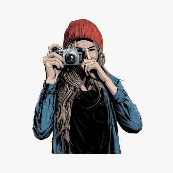 Woman photographer portrait, realistic illustration | Free PSD - rawpixel Woman photographer portrait, realistic illustration | Free PSD - rawpixel