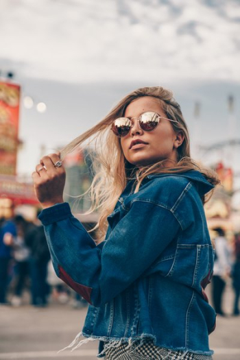 Woman Playing With Blonde Hair Woman Playing With Blonde Hair