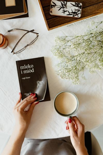 Woman read book and drink coffee Woman read book and drink coffee