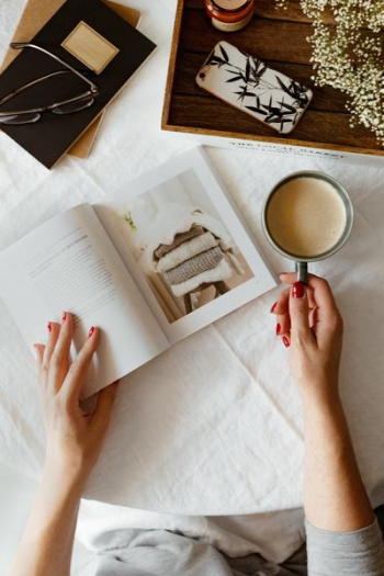 Woman read book and drink coffee Woman read book and drink coffee
