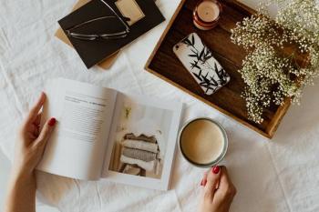 Woman read book and drink coffee Woman read book and drink coffee