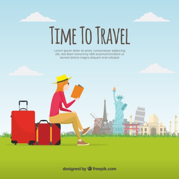 Woman reading and travelling background Woman reading and travelling background