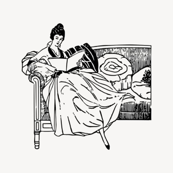 Woman reading clipart, drawing illustration | Free Vector Illustration - rawpixel