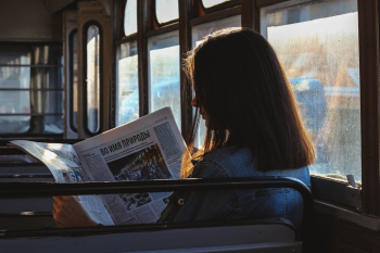 Woman Reading Newspaper Woman Reading Newspaper
