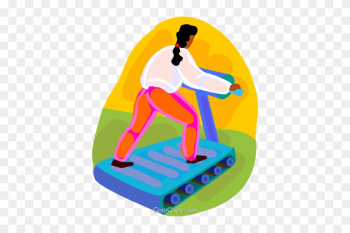 Woman Running On The Treadmill Royalty Free Vector - Food