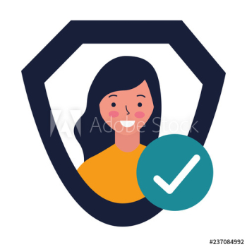 woman shield protection approved check mark woman shield protection approved check mark