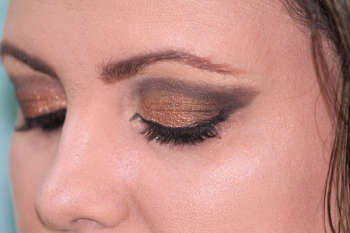 Woman Showing Eye Shadow Woman Showing Eye Shadow