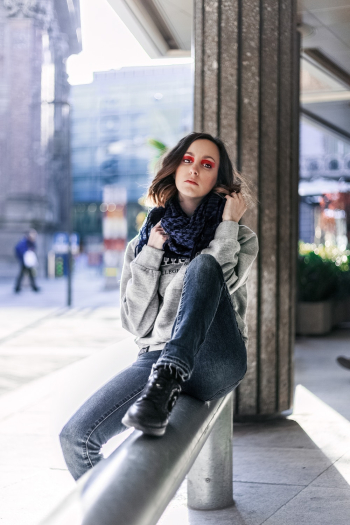 Woman Sitting Bench Woman Sitting Bench