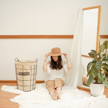 Woman Sitting Beside A Mirror Woman Sitting Beside A Mirror