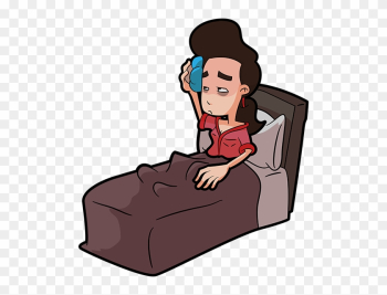 Woman Sitting In Bed, Looking Ill And Unhappy - Sick Girl Transparent Woman Sitting In Bed, Looking Ill And Unhappy - Sick Girl Transparent