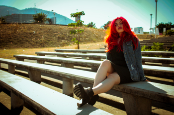 Woman Sitting on Bench Woman Sitting on Bench