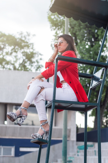 Woman Sitting on Chair Woman Sitting on Chair