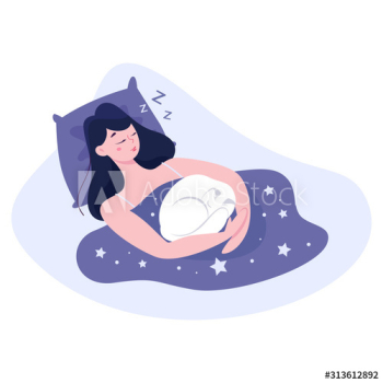 Woman sleep with cat Woman sleep with cat