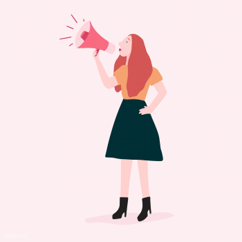 Woman speaking on a megaphone for feminist su.. | Free stock vector - 524267 Woman speaking on a megaphone for feminist su.. | Free stock vector - 524267