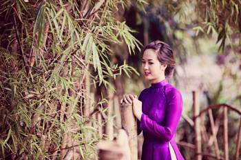 Woman Standing Beside Bamboo Plant Woman Standing Beside Bamboo Plant