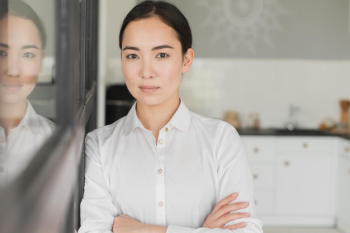 Woman standing beside window Free Photo Woman standing beside window Free Photo