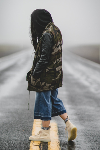 Woman Standing in Road Woman Standing in Road