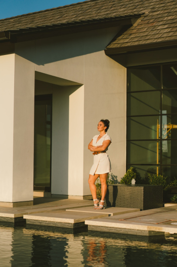 Woman Standing Near Pool Woman Standing Near Pool