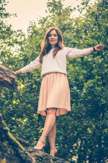Woman Standing on Branch of Tree Photo Woman Standing on Branch of Tree Photo