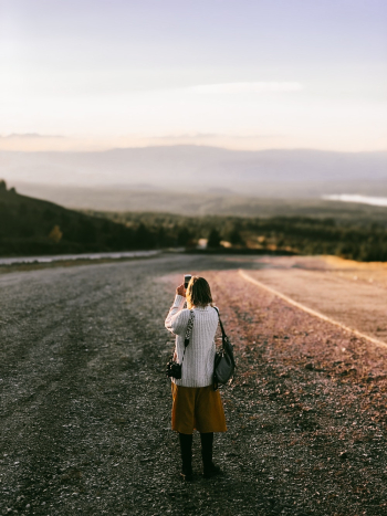 Woman Standing on Gravel Woman Standing on Gravel