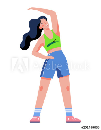Woman stretching before workout Woman stretching before workout