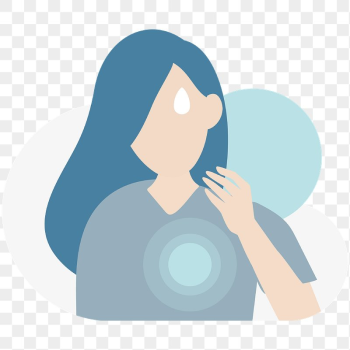 Woman suffering from a chest | Free PNG Sticker - rawpixel