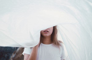 woman under white cloth woman under white cloth