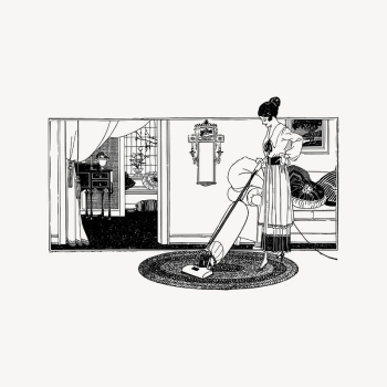 Woman vacuuming clipart, drawing illustration | Free Vector Illustration - rawpixel