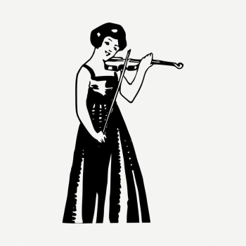 Woman violinist clipart illustration psd. | Free PSD - rawpixel