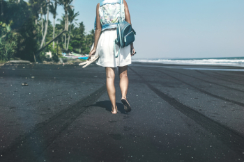 Woman Walking By The Sea Woman Walking By The Sea