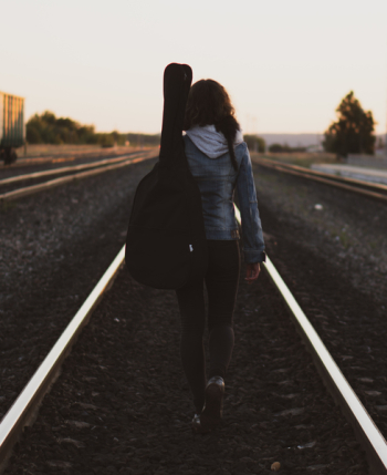 Woman Walking on Road Woman Walking on Road