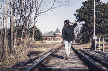 Woman Walking Tracks Free Photo Woman Walking Tracks Free Photo