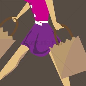 Woman walking with shopping bags Woman walking with shopping bags