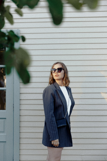 Woman Wearing A Blazer Woman Wearing A Blazer