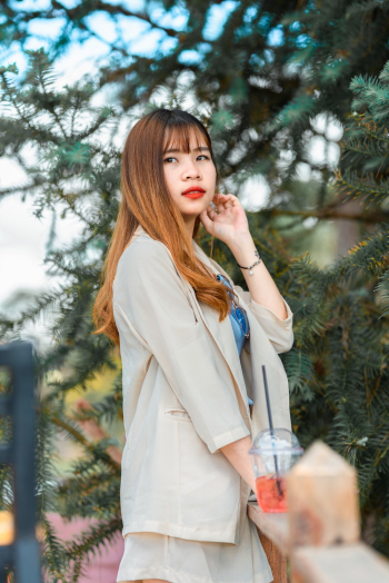 Woman Wearing A Blazer Woman Wearing A Blazer