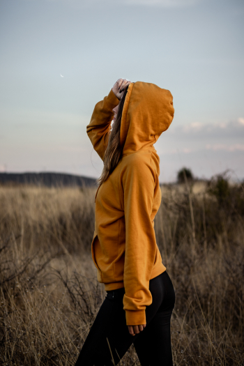 Woman Wearing A Hoodie Woman Wearing A Hoodie