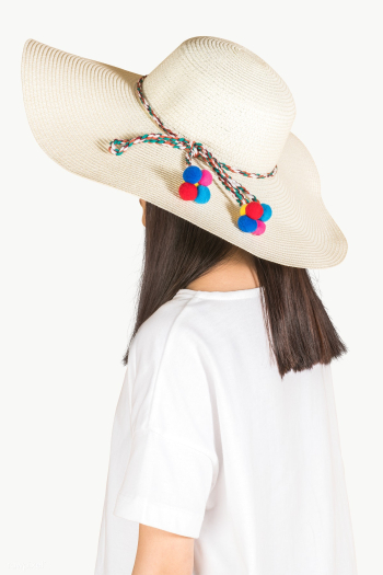 Woman wearing a wide brim beach hat profile portrait mockup | Free  transparent png - 2298998