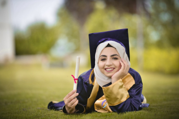 Woman Wearing Academic Robe Woman Wearing Academic Robe