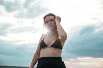 Woman Wearing Black Bra Woman Wearing Black Bra