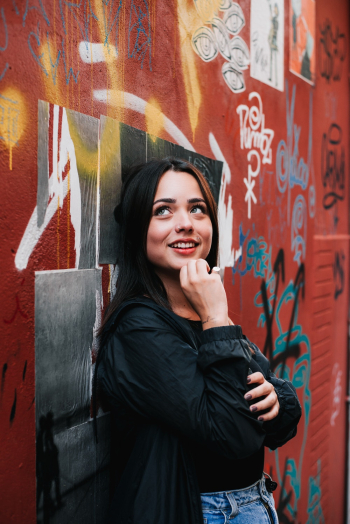 Woman Wearing Black Cardigan Woman Wearing Black Cardigan
